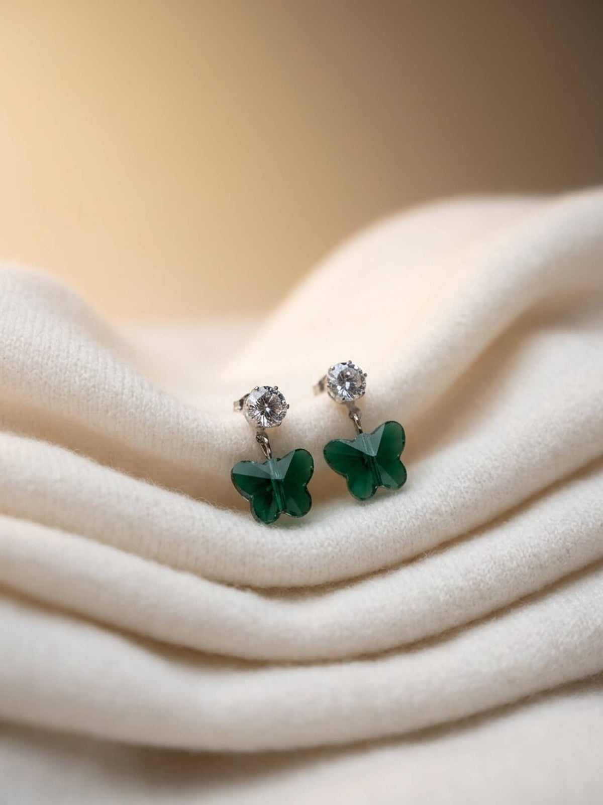 Dark butterfly Green Ad Earrings
