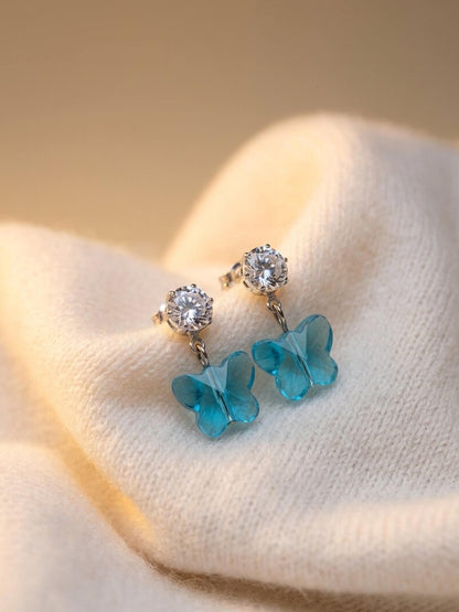 sky blue butterfly earring