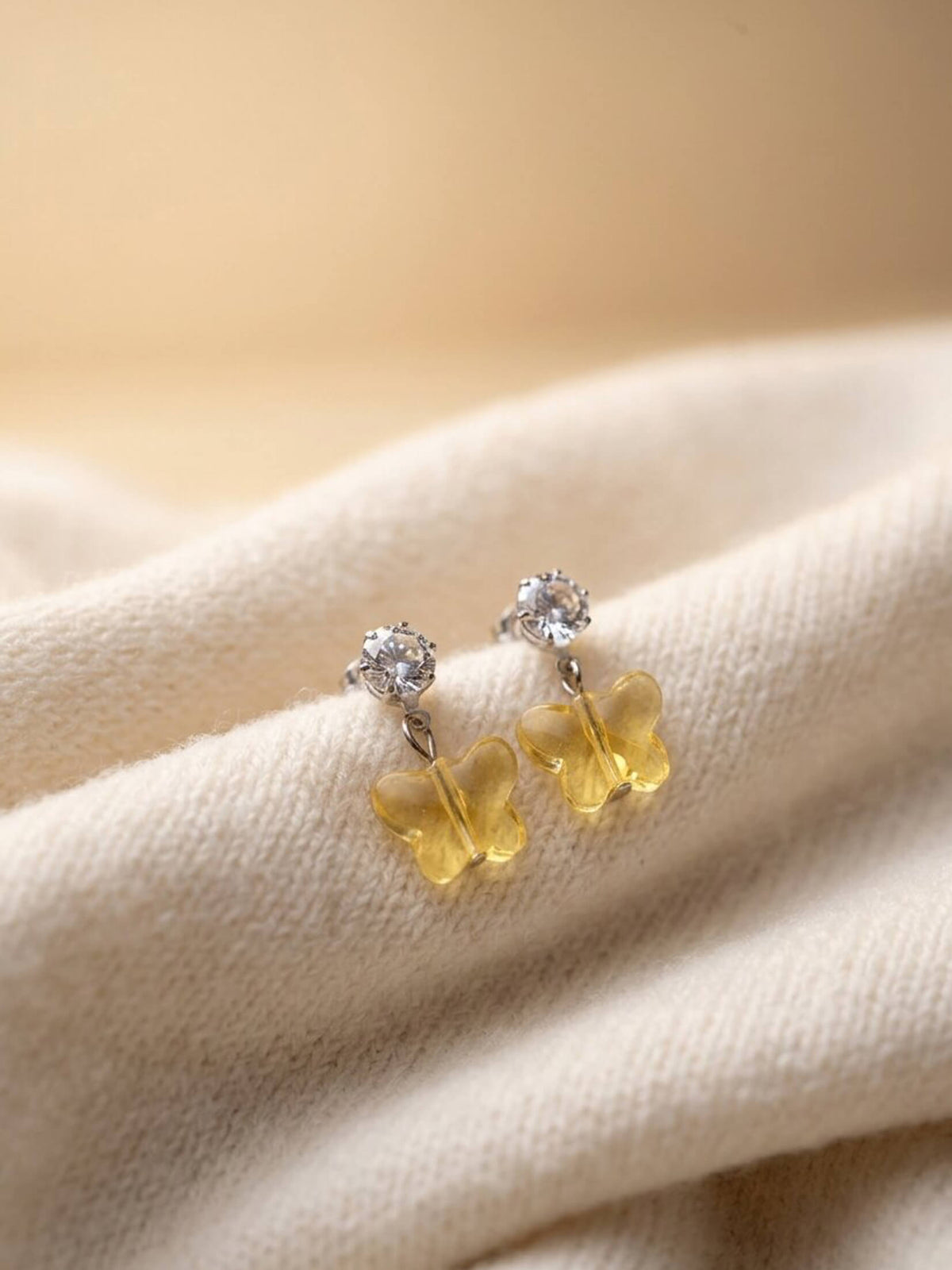 yellow ad butterfly earrings