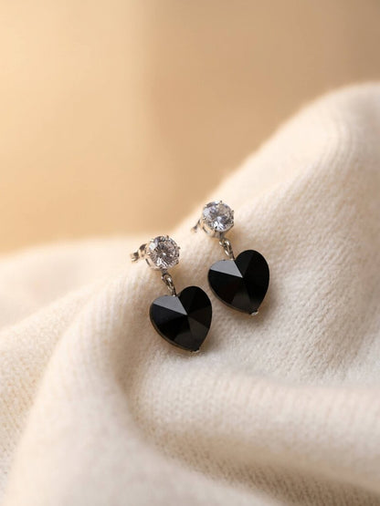 black herts ad earrings