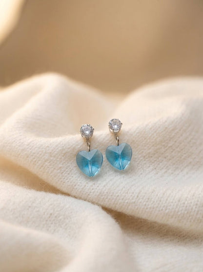 sky blue herts ad earrings