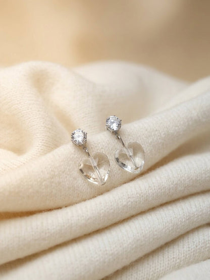 white herts ad earrings