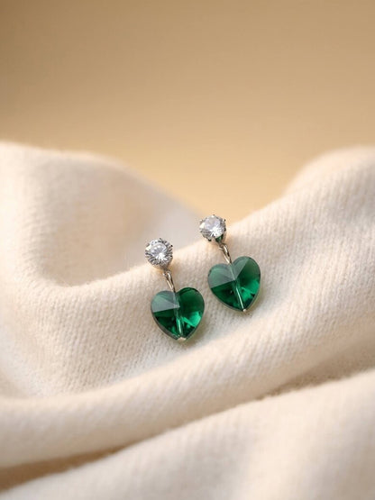 green herts ad earrings