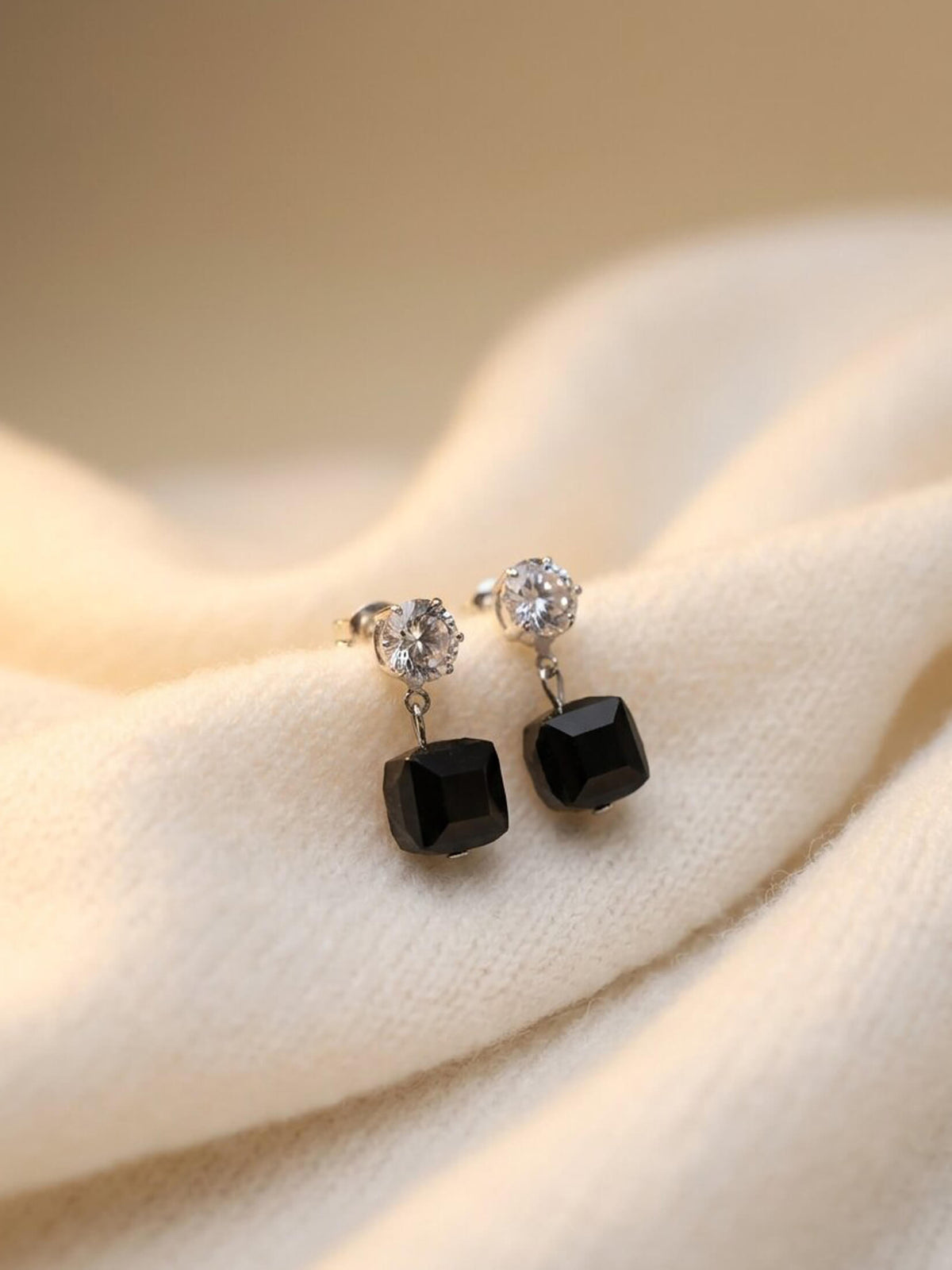 black square ad earrings